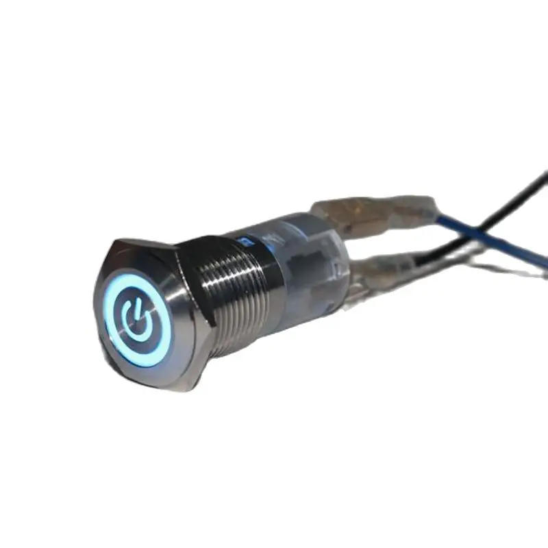 16 мм водостойкие металлические кнопочные переключатели самоблокирующиеся 12 В