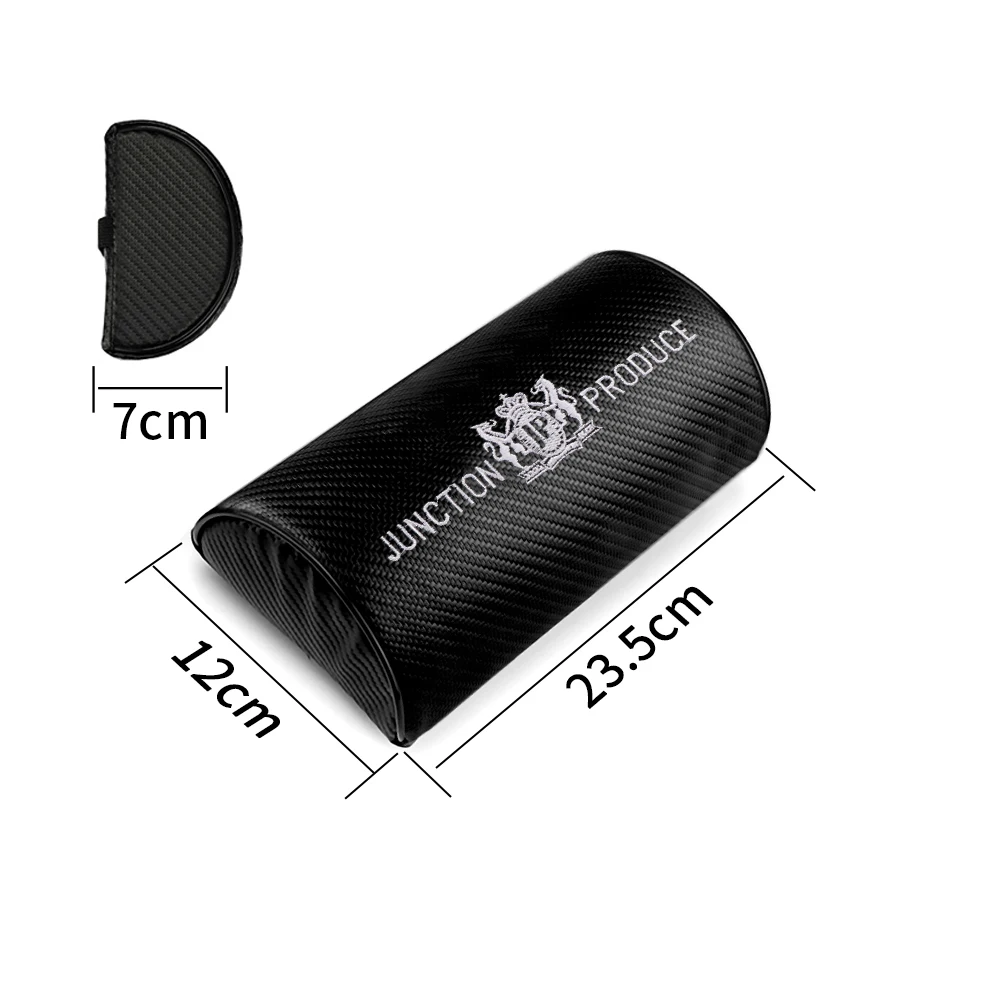 For Junction Produce BMW Audi Volvo Mercedes Ford Toyota Honda 2pcs Car Styling Seat Neck Pillow Carbon Fiber PU Auto Headrest - купить по
