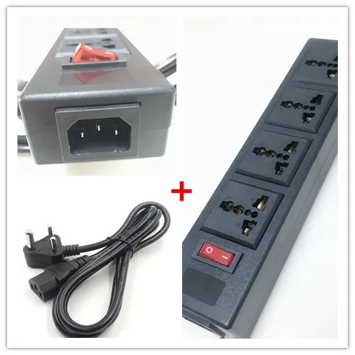 Зеленый Многофункциональный 250v 13a 4 jack универсальная розетка PDU полоса IEC320 вилка адаптер расширение для рабочего стола розетка шнур питания конвертер - Цвет: Зеленый