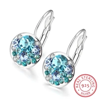 crystal from lekani fashion round charming stud earrings with czech crystal women earrings wholesale jewelry brinco