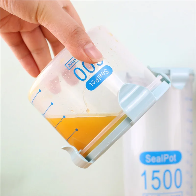 Прозрачная пластиковая пищевая герметичная пять зерновых банок с крышкой