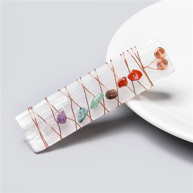 1 шт. 17*80 мм чакра Исцеляющие кристаллы Камни бусины рейки чипы Очаровательная