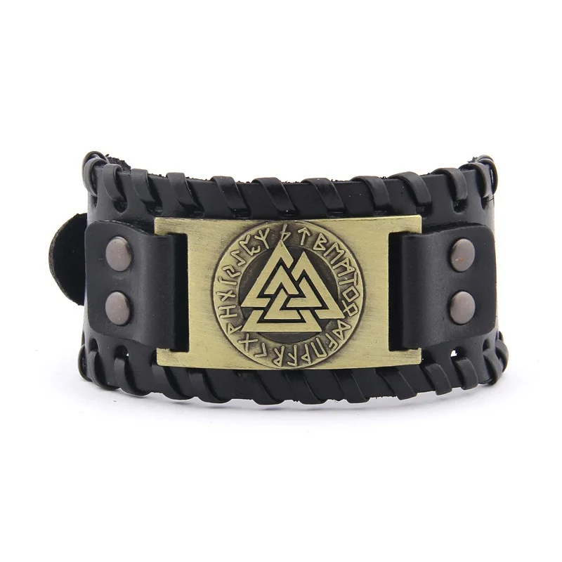

Viking Compass Men's Leather Bracelet Bracelet Nordic Rune Symbol Bracelet Fashion Jewelry Gift