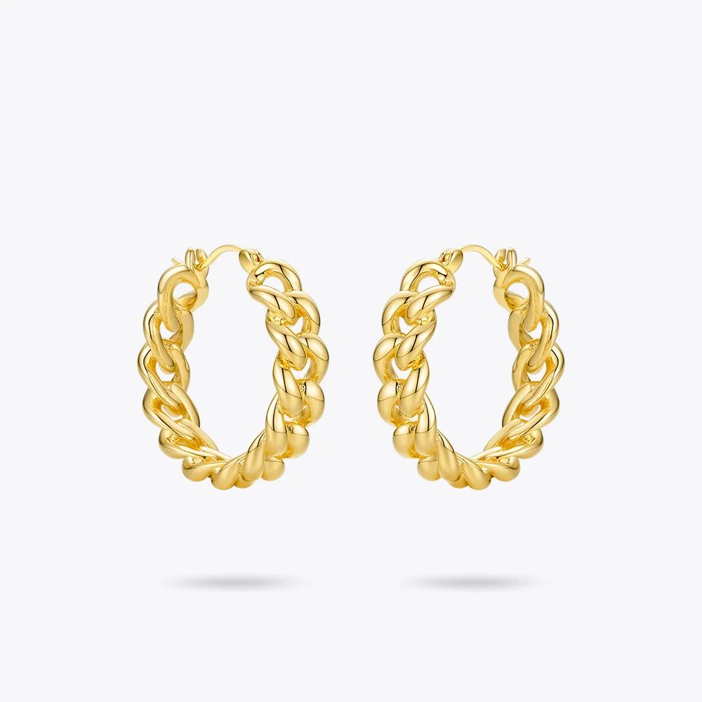 Серьги кольца ENFASHION в стиле панк женские маленькие круглые серьги золотого цвета