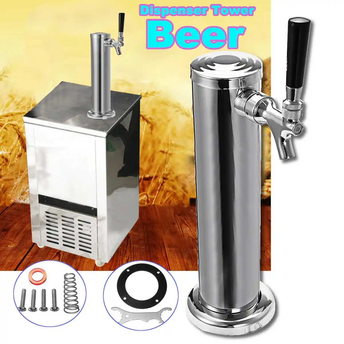 

Пивная Башня Диспенсер для сока с краном из нержавеющей стали регулируемый диспенсер для пива инструмент домашний пивоваренный набор аксе...