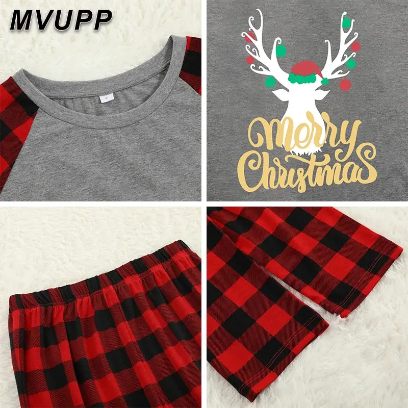 Семейная Новогодняя Рождественская Пижама с оленем одежда для сна родителей и