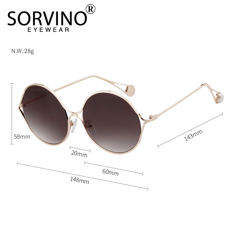 Солнцезащитные очки SORVINO SP57 женские дизайнерские большие тонкие круглые