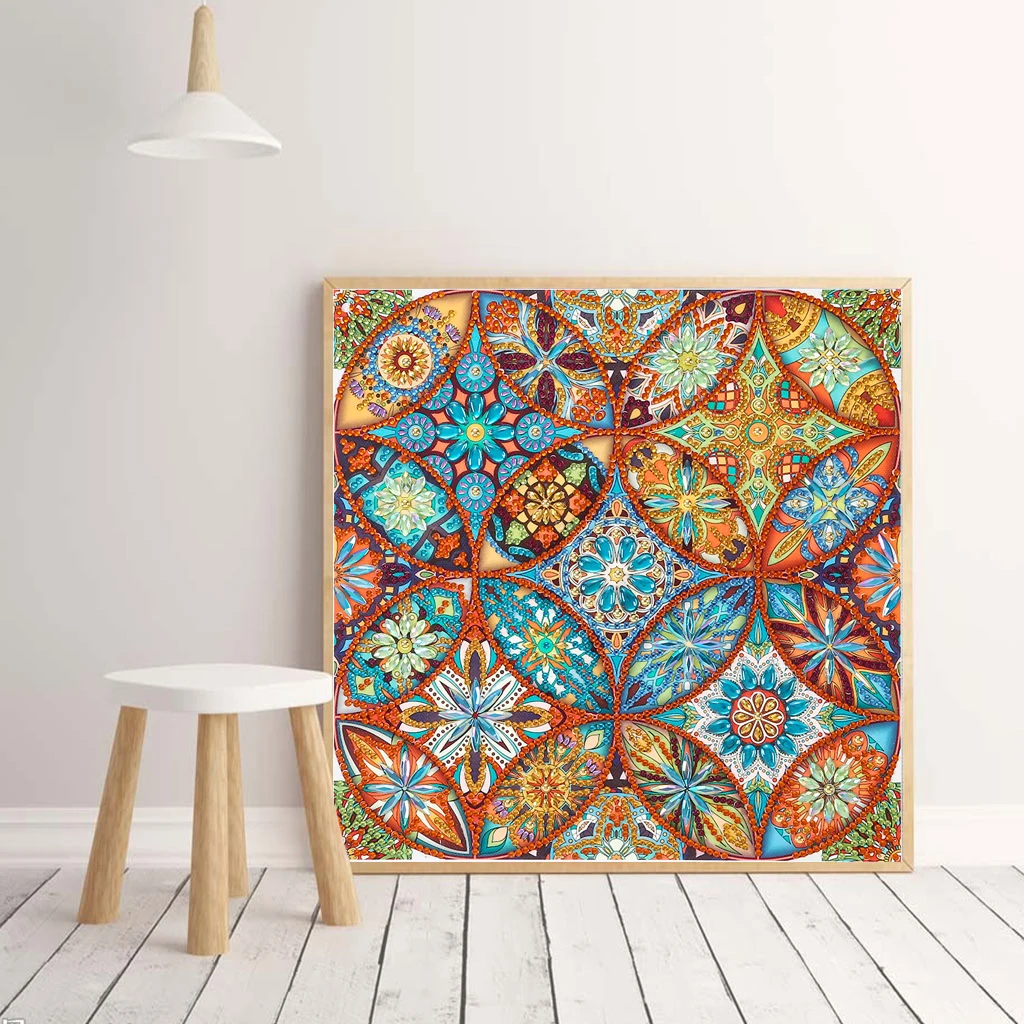 Алмазная картина Стразы особой формы Мандала Цветок своими руками 5D