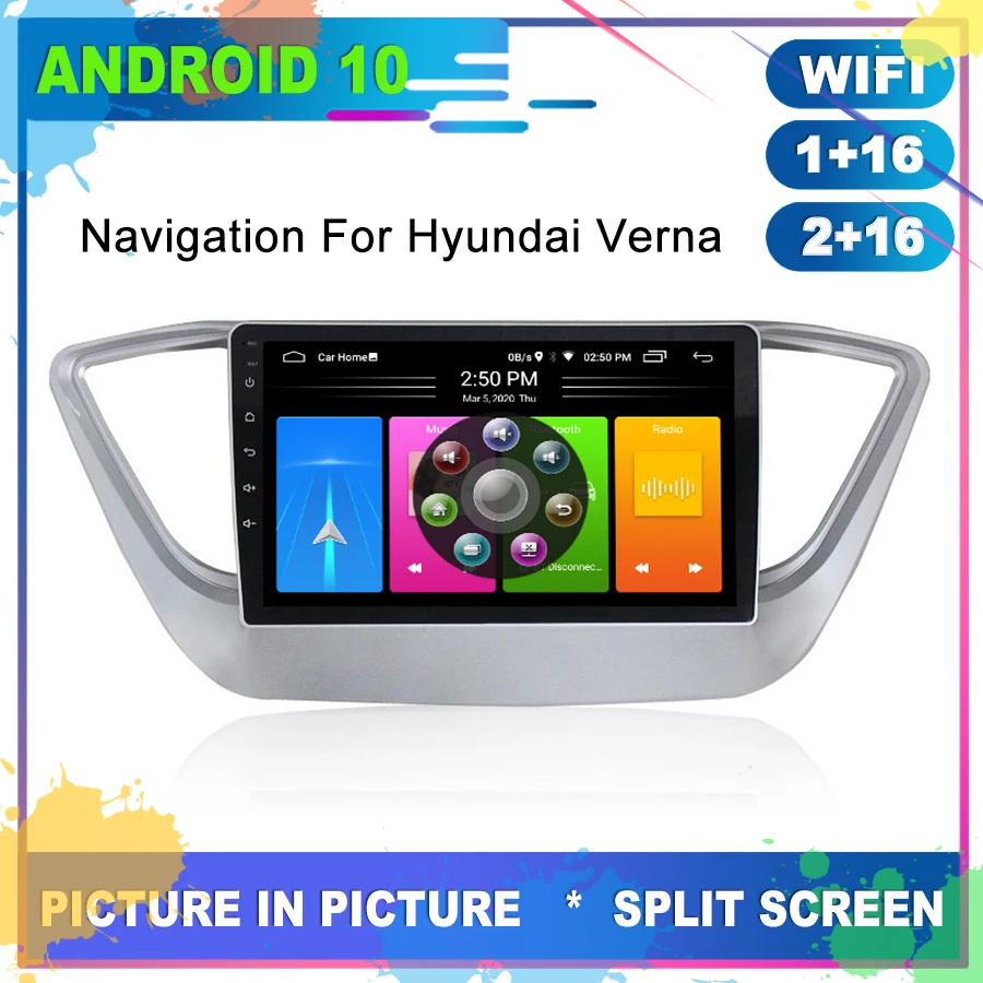 Автомобильный радиоприемник Android 10 GPS-навигация для HYUNDAI Solaris Accent Verna USB AUX стерео