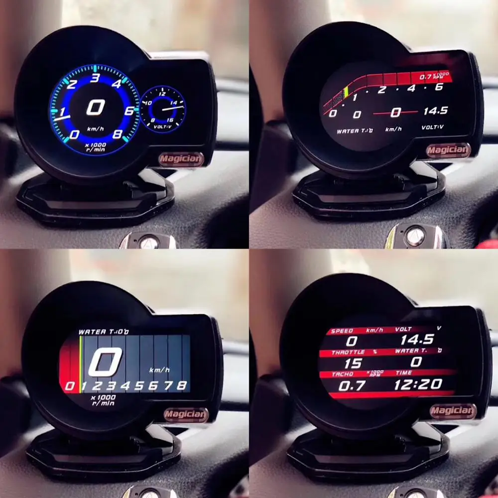 Новый Автомобильный цифровой измеритель скорости Turbo Magician OBD 2 с дисплеем на