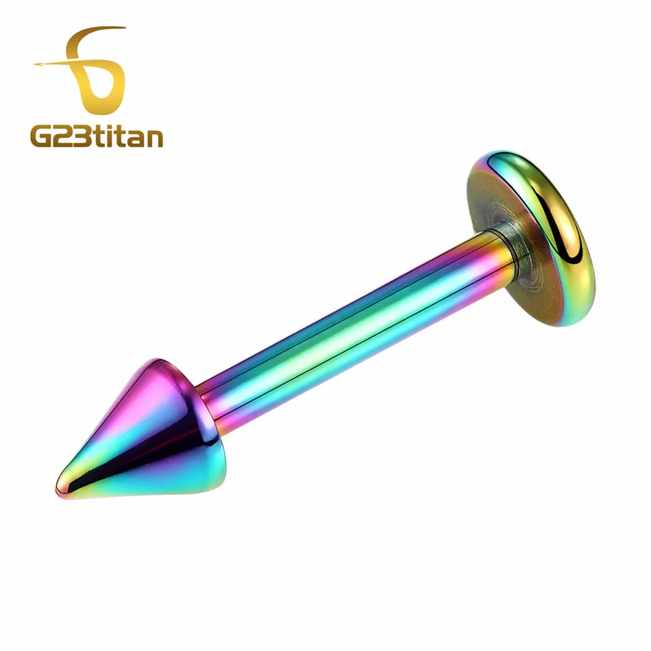 Labret Studs 10 шт. в партии G23 титановые округлые микроштанги Bananabells губная серьга ювелирные украшения для пирсинга кольца оптом - Окраска металла: Labret Studs