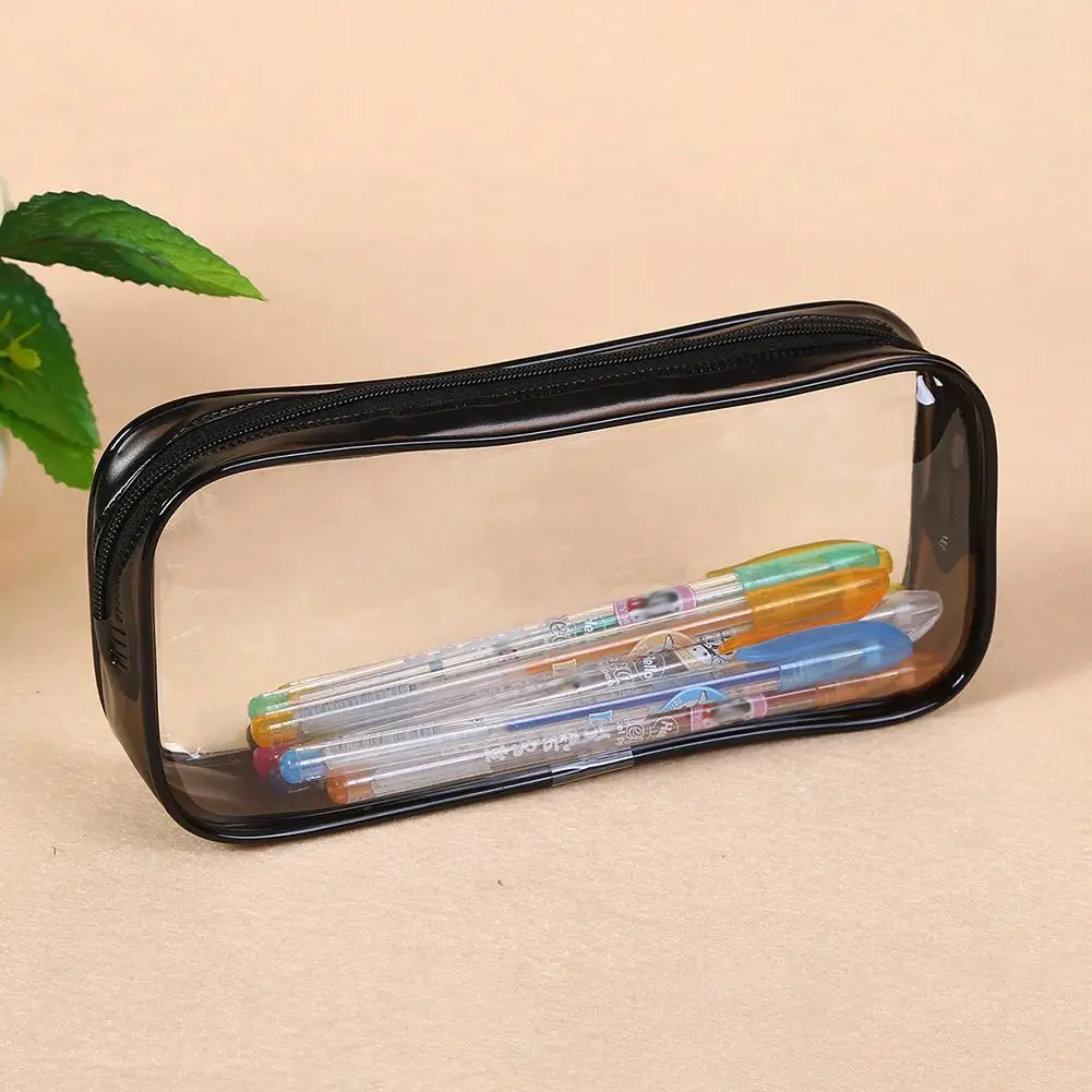 

PVC Transparent Zipper Pencil Bag Pen Case Stationery Storage Pouch Organizer
