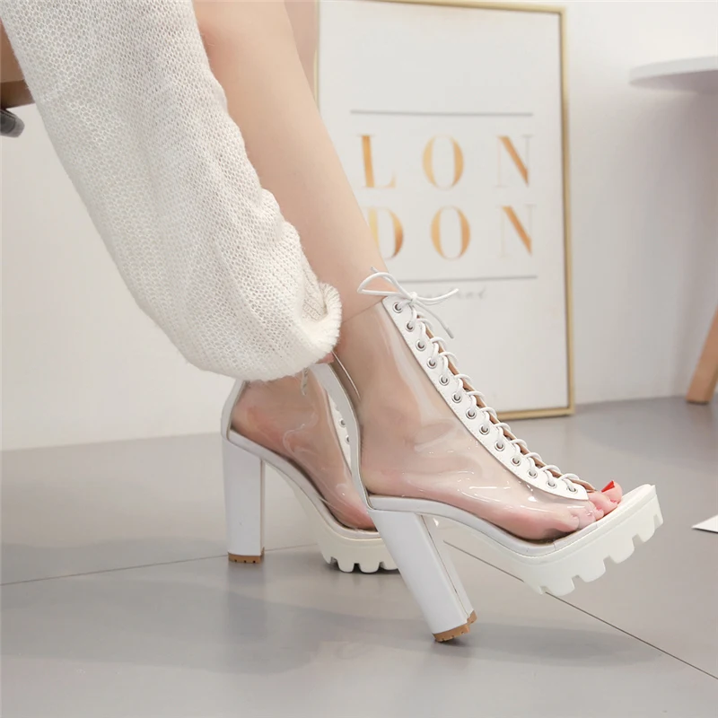 Летние женские прозрачные босоножки из пвх Прозрачные сандалии с открытым