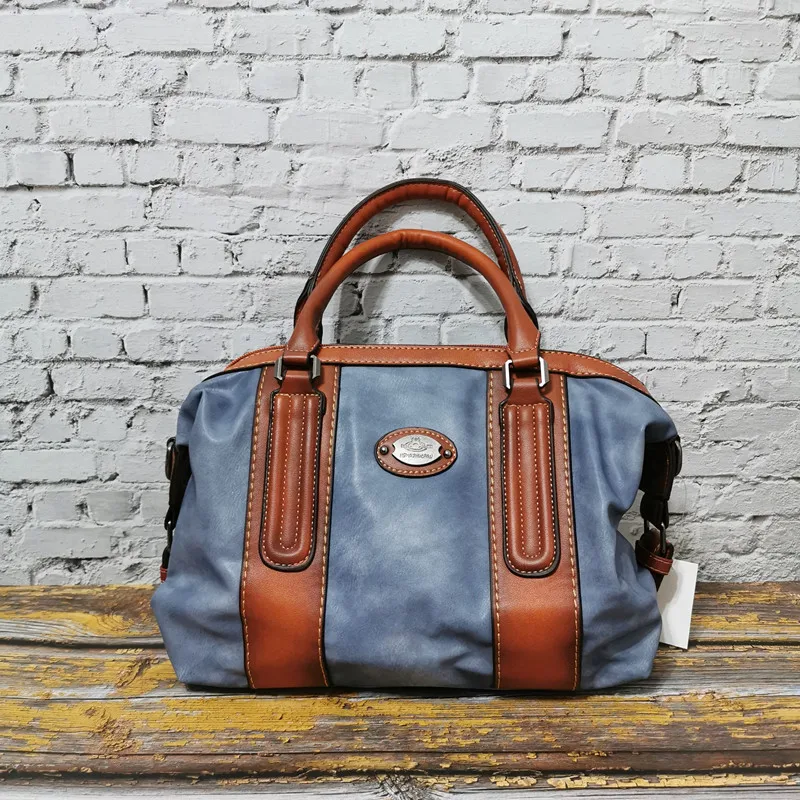 Blue Новинка Горячая Распродажа Женская сумка из натуральной кожи многофункциональная Большая вместительная сумка через плечо для женщин сумка-мессенджер - Цвет: Blue