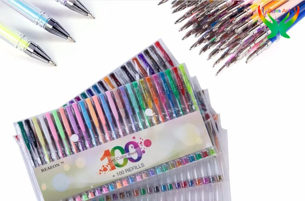 Ручка 100 шт. + стержни чернил цветная нейтральная гелевая ручка флэш пастельные