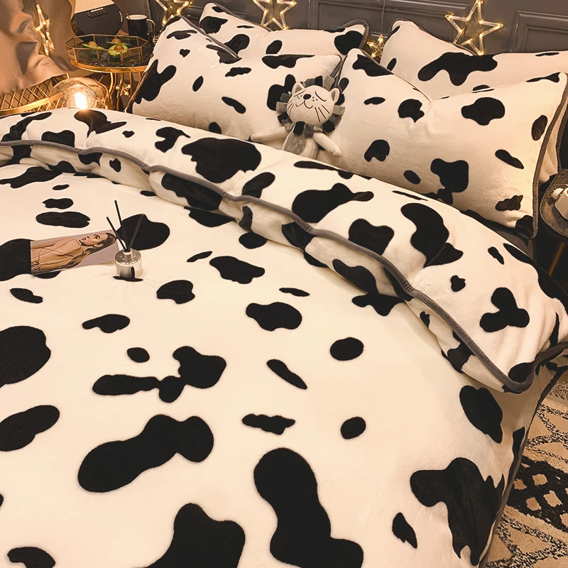 Молоко пододеяльник мягкая теплая одежда Коралловый флис Постельное белье зима