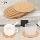JosheLive 6 шт.лот, натуральные пробковые подставки, термостойкие подставки для чашек, кофейного чая, горячих напитков, подставки для кухни