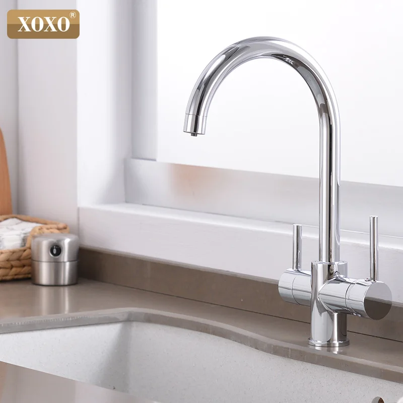 

Filter Kitchen Faucet Drinking Water Chrome Deck Mounted Mixer Tap 360 Rotation Pure Water Filter Kitchen Sinks Taps 81038