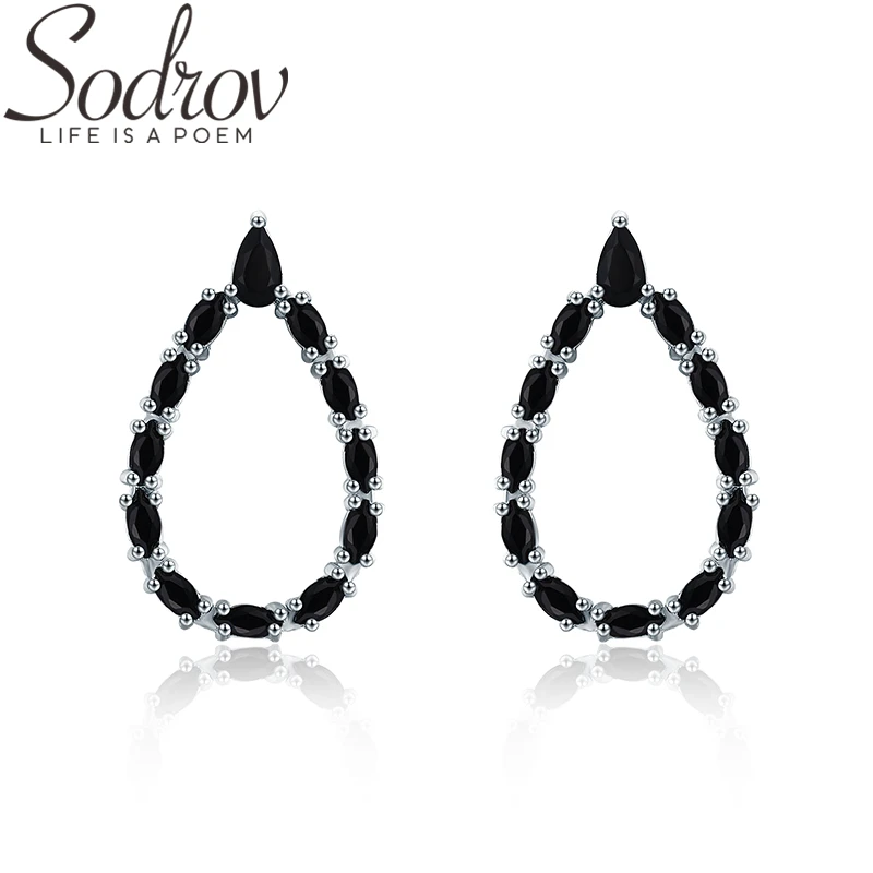 Серьги гвоздики женские из серебра 925 пробы в виде капли воды|Серьги-гвоздики| |