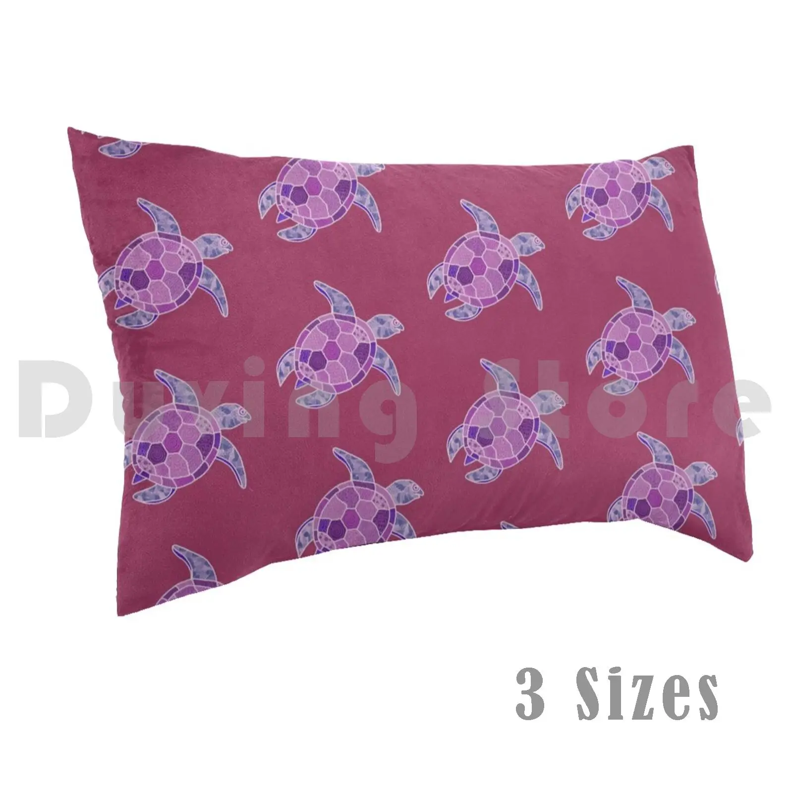 

Turtle Aesthetic 3 Pillow Case 20x30 inch Water Turtle Aesthetic Hand Drawn Purple Laptop Teen Cheap Case