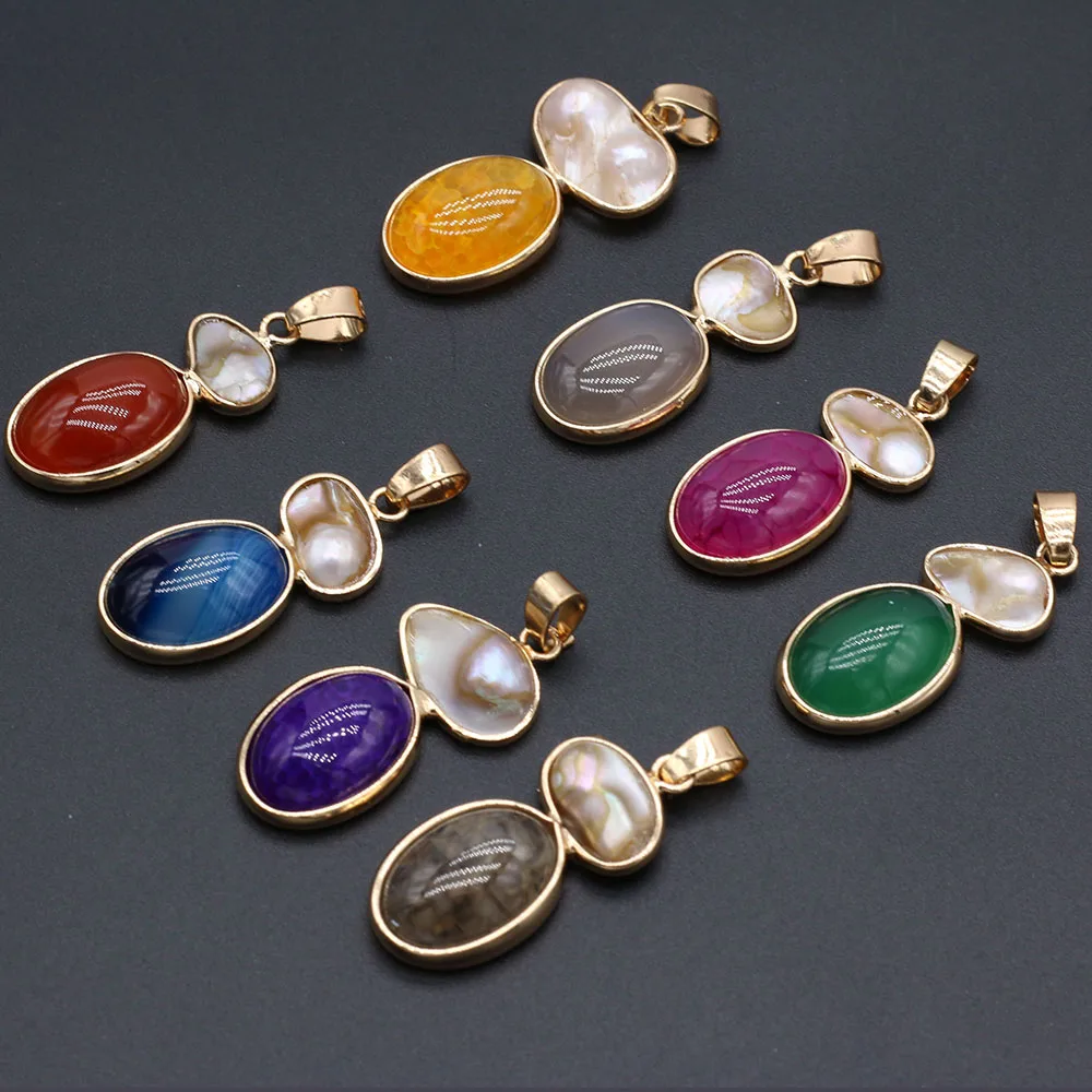 

Hot Selling Natural Stone Shell Agate Pendant Specification DIY Making Bracelet Necklace Jewelry Accessories 15x35mm