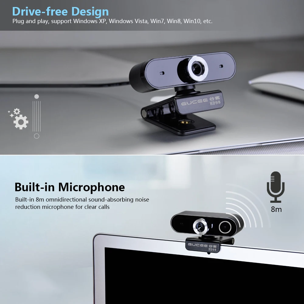 GUCEE USB HD веб камера 12 миллионов пикселей ручная фокусировка встроенный микрофон