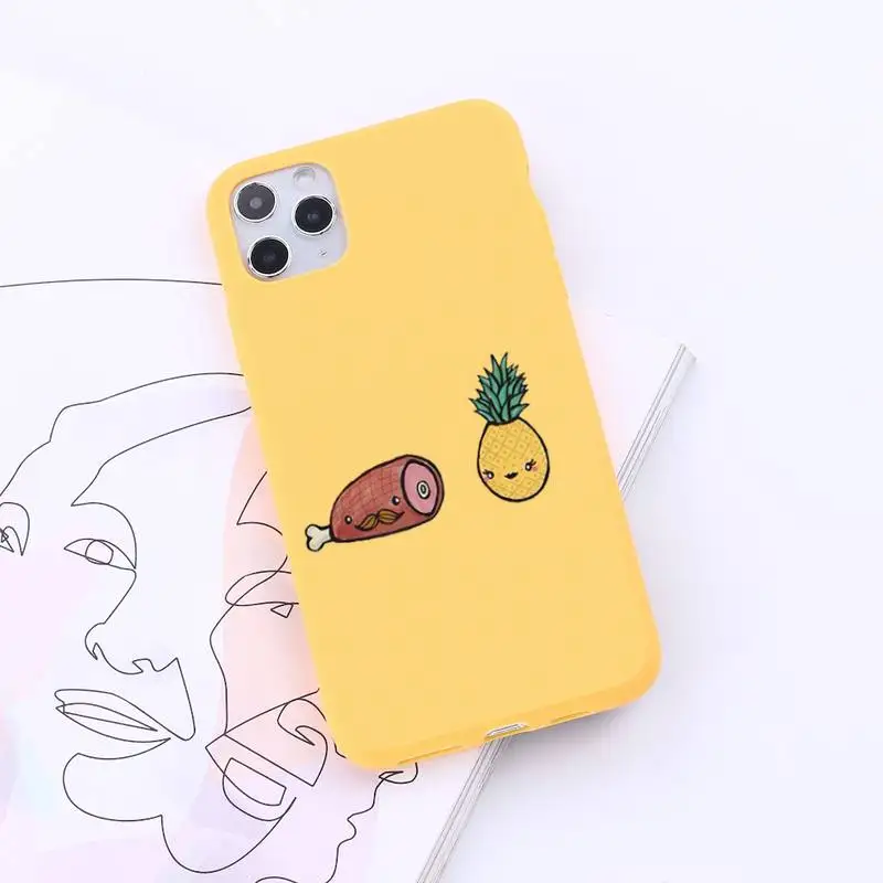 

cartoon funny cute together better food Phone Case Candy Color for iPhone 6 7 8 11 12 s mini pro X XS XR MAX Plus