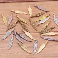 30pcs 631mm 5 color wholesale zinc alloy feathers charms animal pendant diy necklace bracelet jewelry making handmade findings
