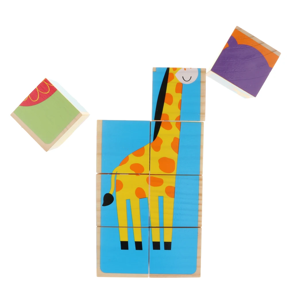 

Wooden Animal Block Puzzle For Preschool Age Toddlers Early Education Toys