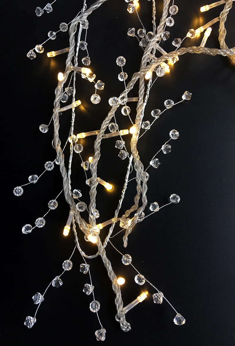 40" Clear Diamond Beaded Garlands Wire String Acrylic Crystal Garland Wedding Party Decoration Wreath DIY Wedding Centerpiece De