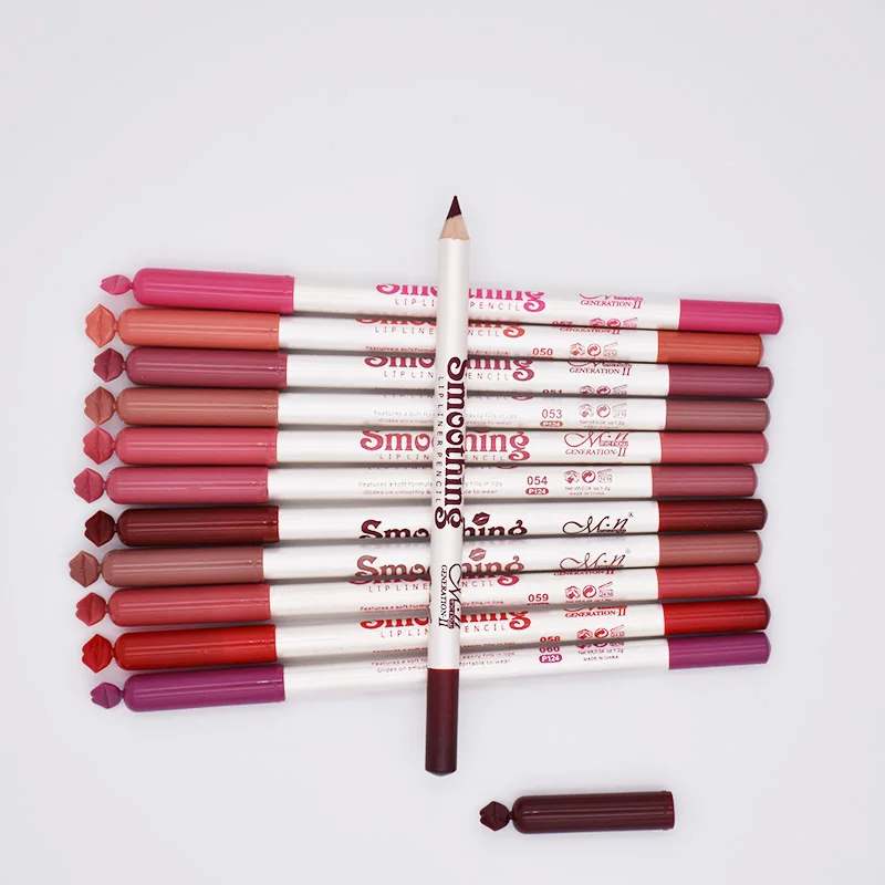 MENOW 12 цветов/Набор сексуальная матовая губная палочка Lipliner карандаш для губ матовый телесный карандаш для губ Набор косметический макияж инструмент косметический P124 карандаш для губ набор карандашей для губ