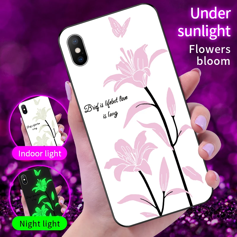 Новый светящийся чехол для телефона iPhone XR XS Max X 8 7 6S 6 Plus с ультрафиолетом