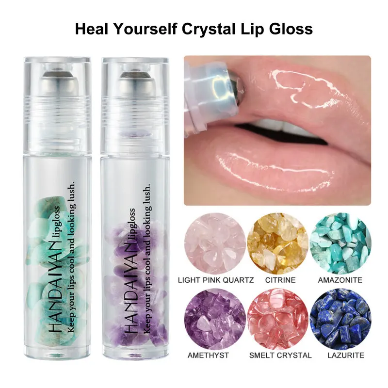 

HANDAIYAN 6 Colors Roll-On Lip Oil High Gloss Lip Oil Lasting Moisturizing Dry Flower Lip Glow Oil Nourishing Reduce Lip Lines