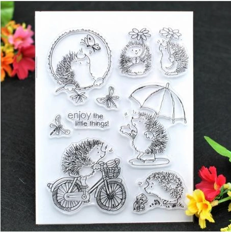 

Hedgehog Transparent Clear Rubber Stamps DIY Scrapbooking Embossing Album Card