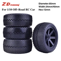 4pcs zd racing 85mm wheel hub rim rubber tires for 110 off road rc car buggy tires spare parts accessories component