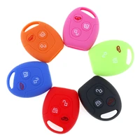 6 colors 3 button silicone remote car key case keyless entry key case for ford series focus mondeo festiva fusion suit fiesta ka