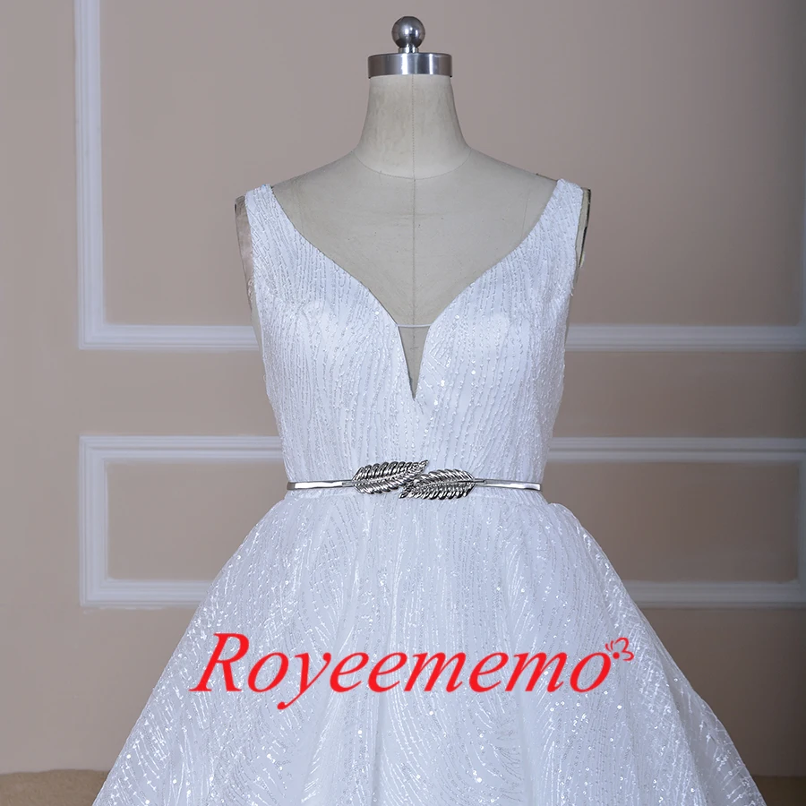 2020 роскошное свадебное платье Royeememo ТРАПЕЦИЕВИДНОЕ без рукавов новый дизайн |