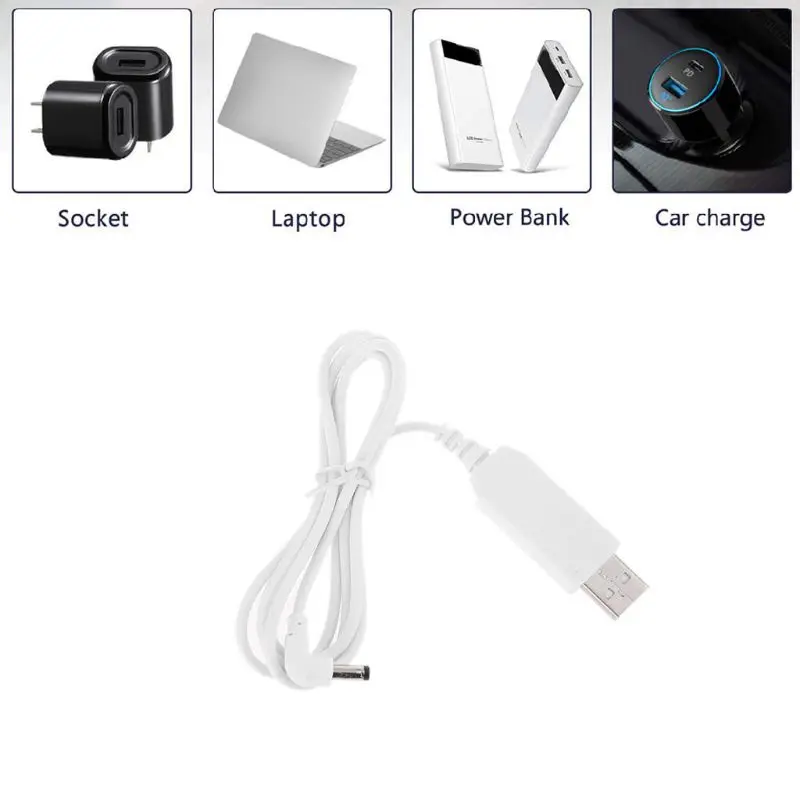 

1 м 1,5 м Белый Универсальный 90 градусов USB 5 В до 12 В 5,5x2,1 мм повышающий кабель адаптера для Wi-Fi маршрутизатора динамика светодиодной камеры и м...