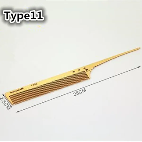 Type11 Для детей 1-9 шт./компл. золото Цвет профессиональный салон набор парикмахерская резка расчески для волос набор кистей с чехлом - Цвет: Type11