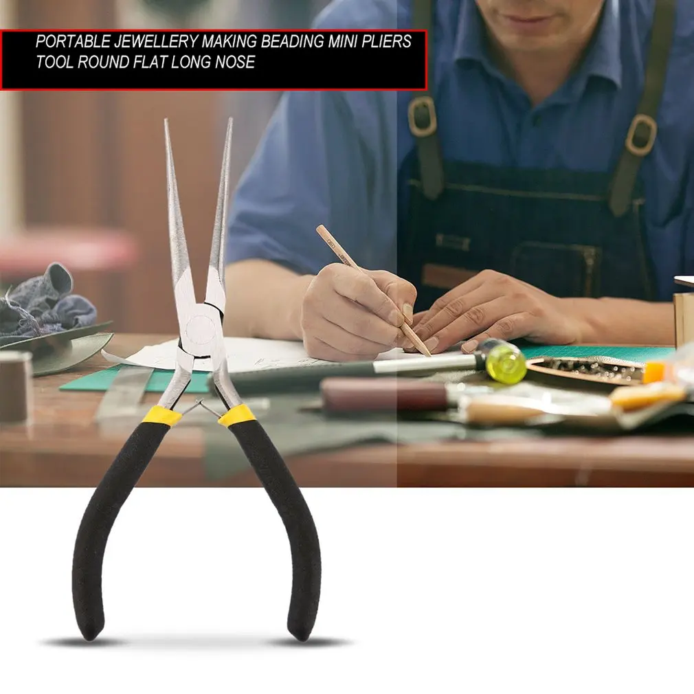 

8 Style Portable Durable Carbon Steel Forging Jewellery Pliers Light Weight Making Beading Mini Pliers Tool Round Flat Long Nose