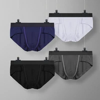 aoelement mens underwear briefs modal breathable u convex large pouch panties solid color low waist pants