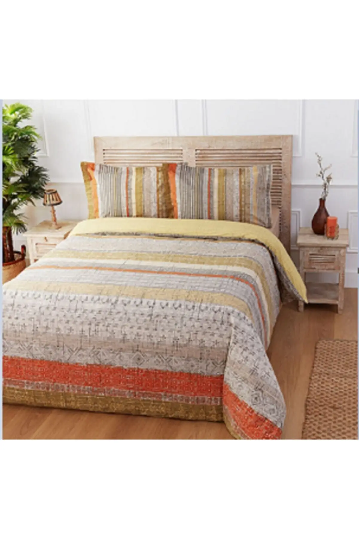 

Ranforce Duvet cover set Double Personality-Sunset Lines Green