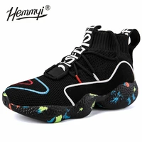 2020 trendy shoes woman high top chunky sneakers unisex black white ankle boots platform comfortable sock shoes big size 35 47