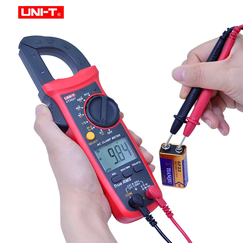 True RMS цифровой клещи UNI-T UT201+ UT202+ UT202A+ AC DC напряжение переменного тока тестер НТС мультиметр защита от ложного обнаружения