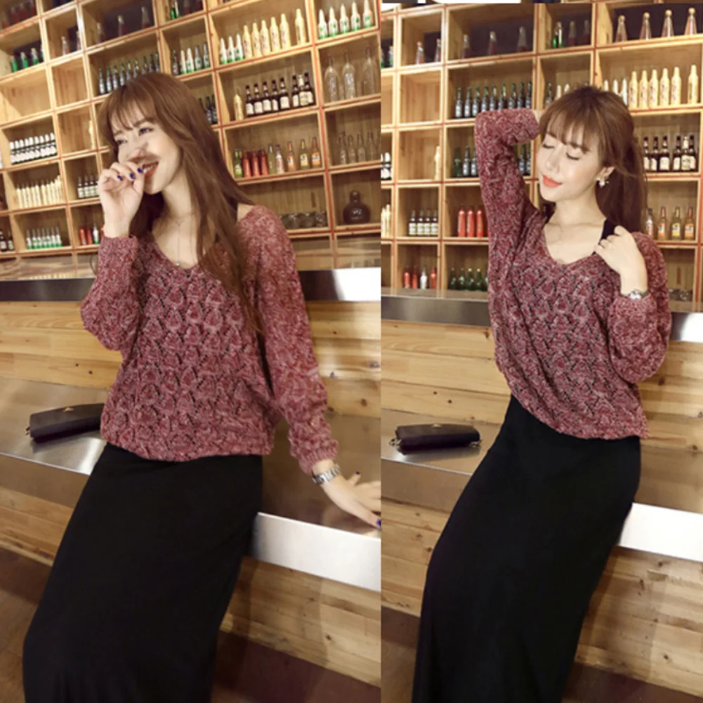 Женское трикотажное платье жилет однотонное макси с длинным рукавом и v образным