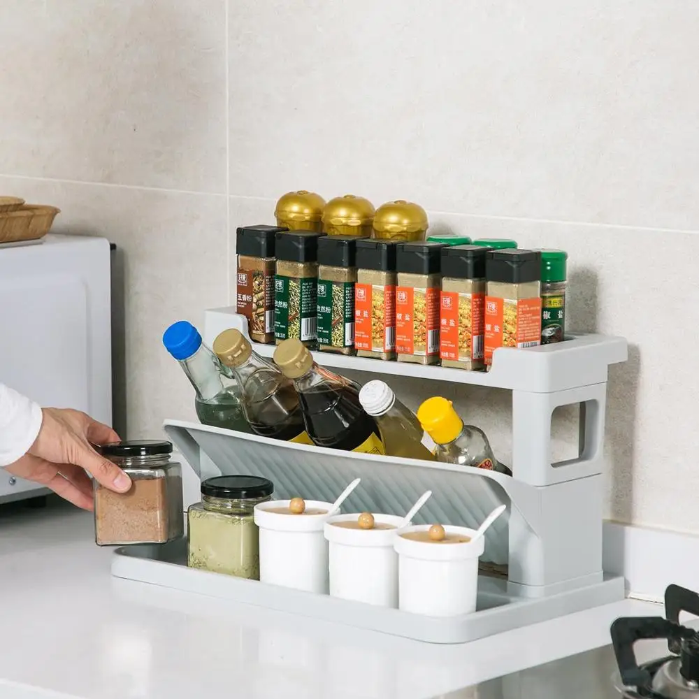 3/4 слойная пластиковая кухонная приправа стойка столешница отделка полки для