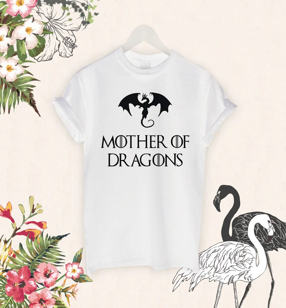 Мать драконов Футболка Игра престолов классный принт Женская рубашка винтажная