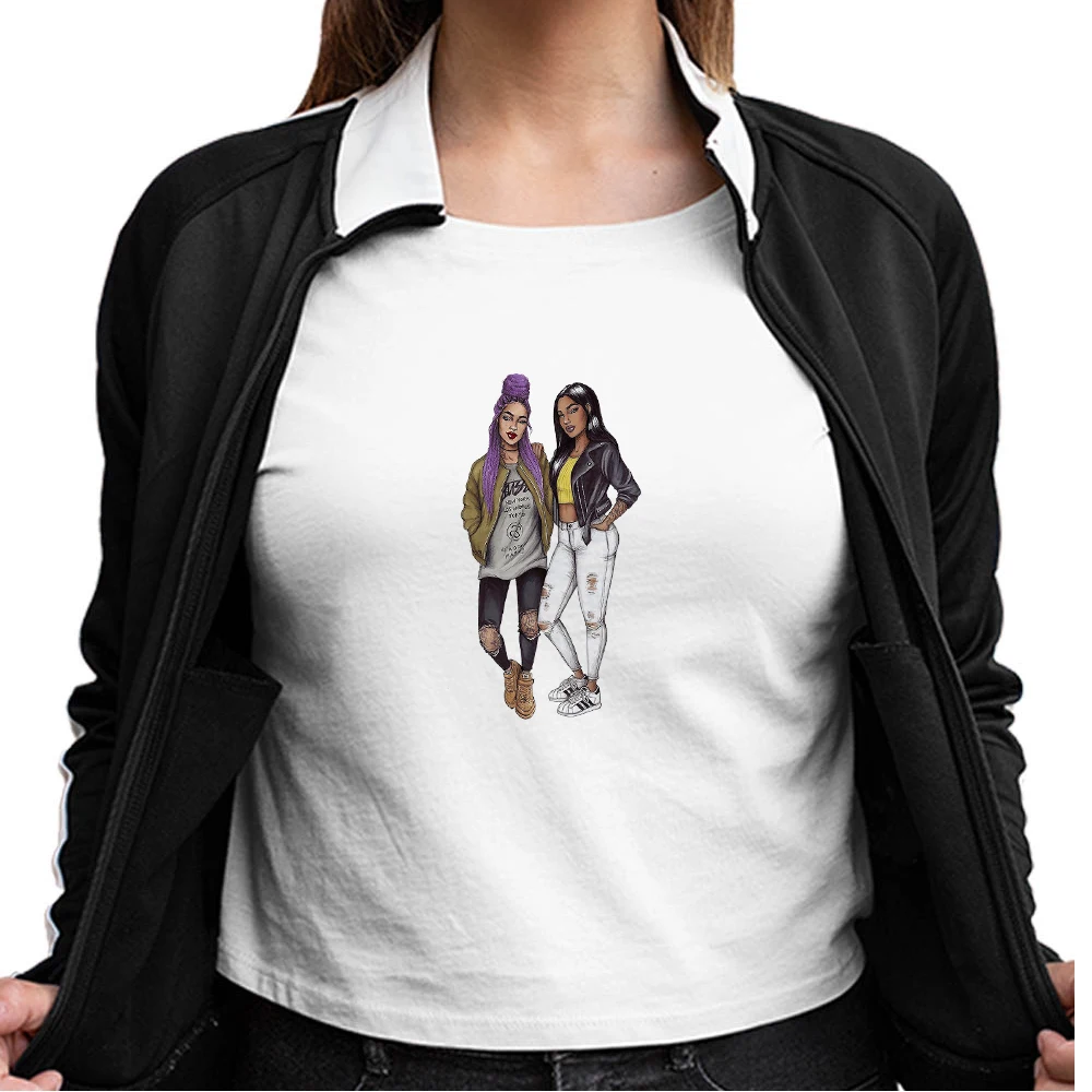 

Fashion Tshirt Women Fashion Sexy Girl Summer Clothes Tshirt Crop Hot Selling Design T Shirt Black Girl Soft Printed T-shirt