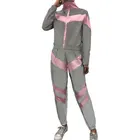 Женский светоотражающий спортивный костюм, комплект из 2 предметов, спортивный костюм с длинным рукавом, сексуальный спортивный костюм для женщин, осень 2020
