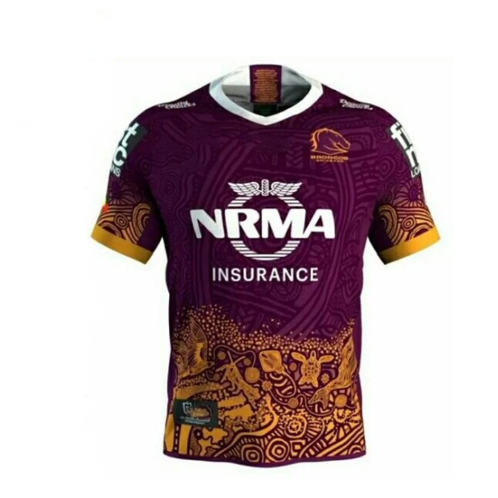 

RESYO для 2019 Брисбен Бронкос мужская Реплика Регби Джерси Спортивная рубашка